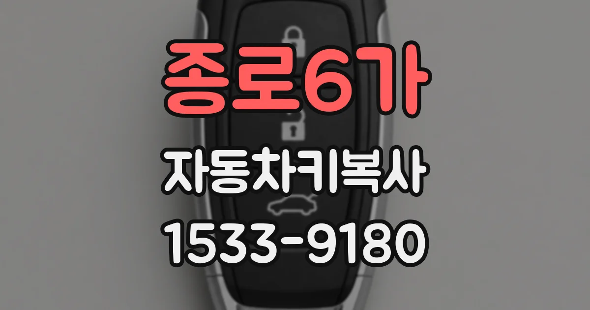 종로6가 자동차키복사