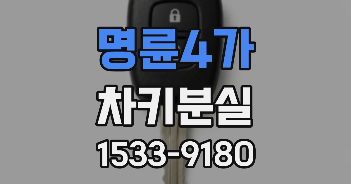 명륜4가 차키분실