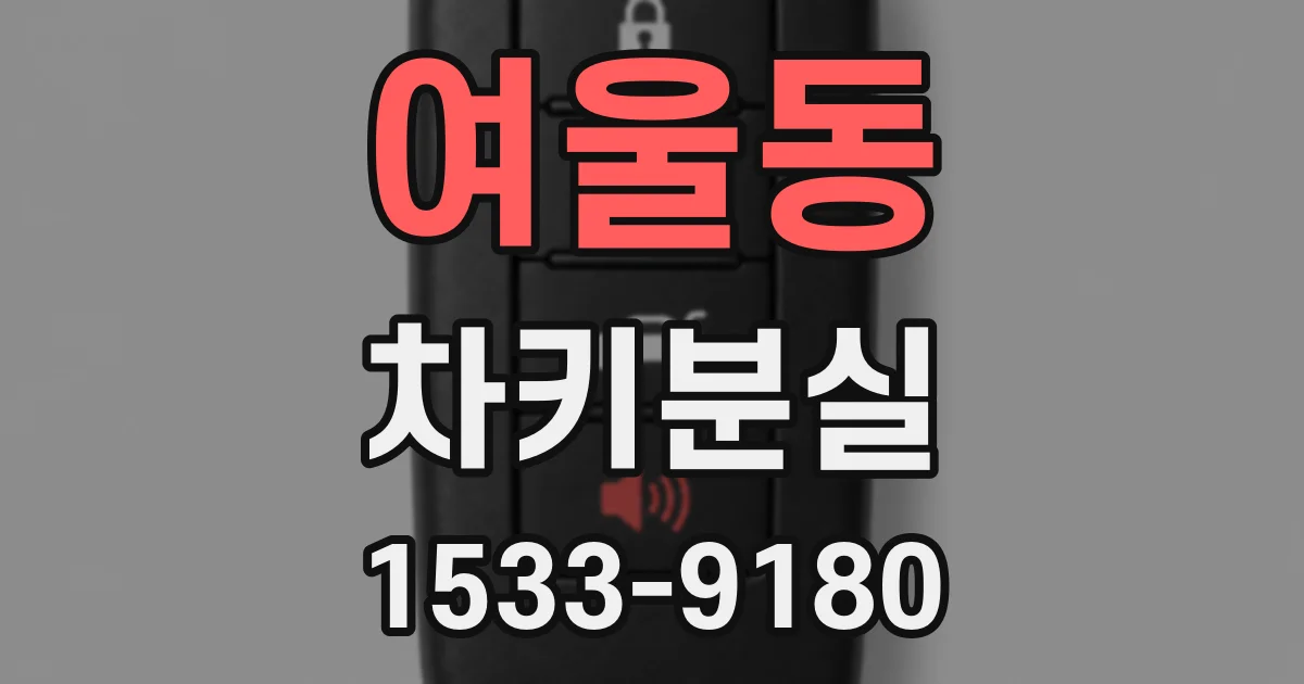 여울동 차키분실