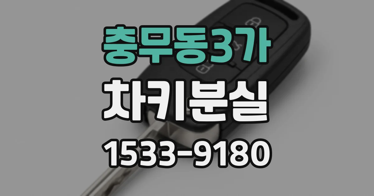 충무동3가 차키분실