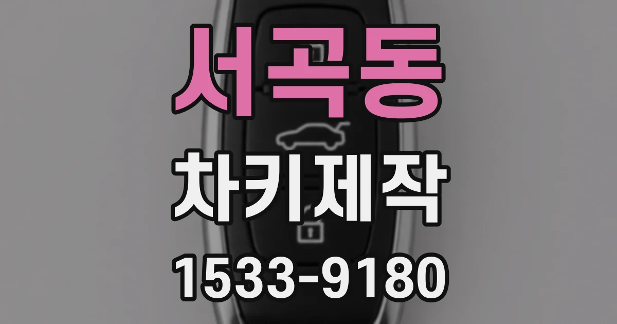서곡동 차키제작