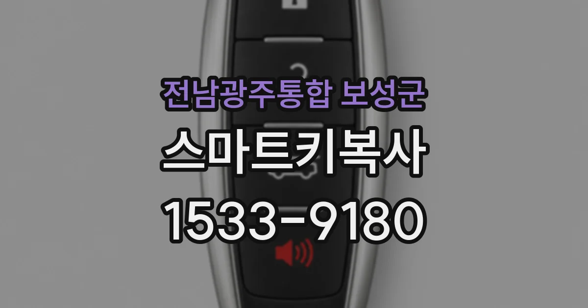 전남광주통합 보성군 스마트키복사