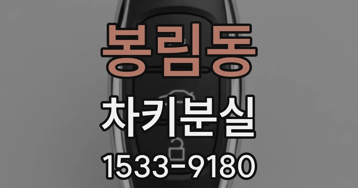 봉림동 차키분실