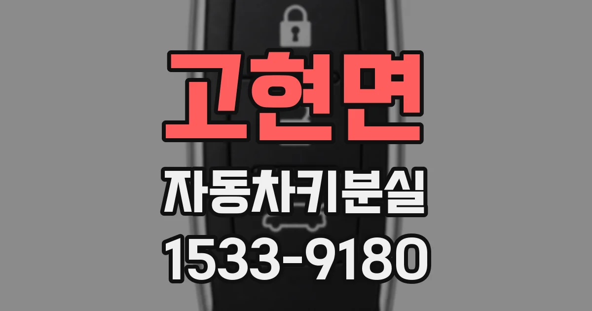 고현면 자동차키분실