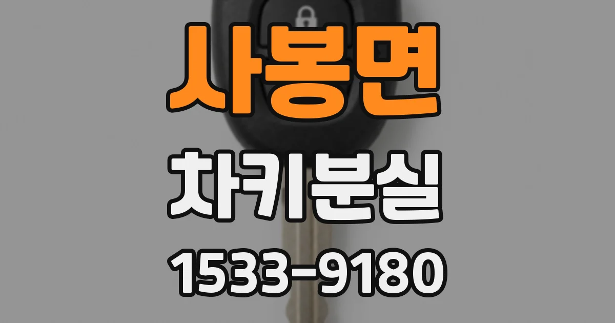 사봉면 차키분실