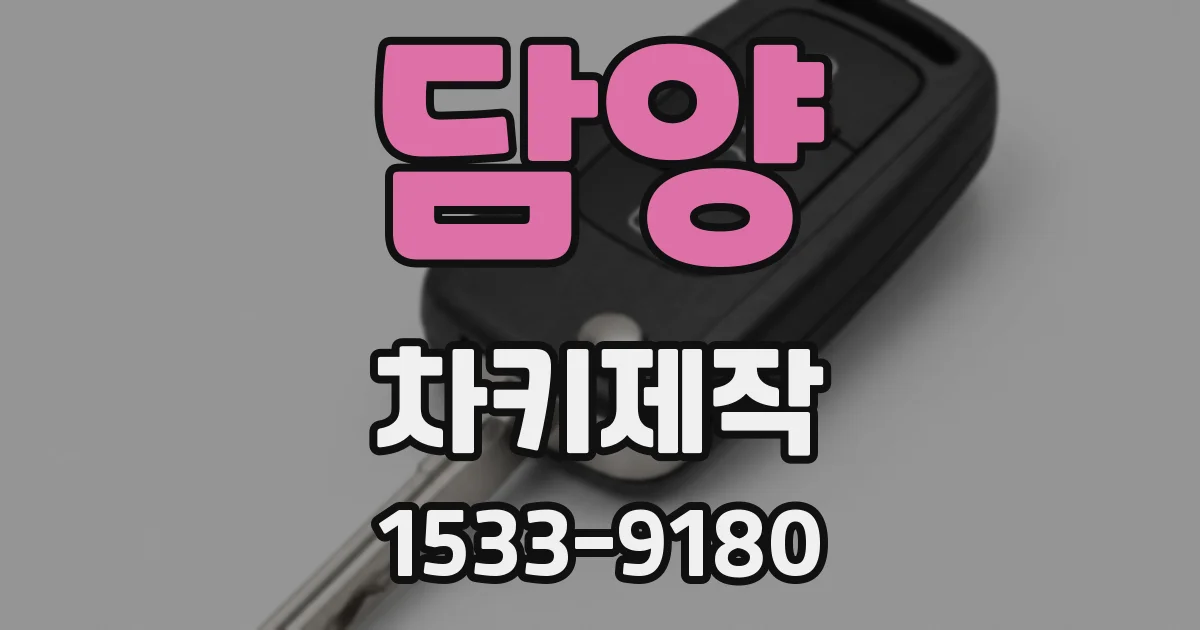 담양 차키제작