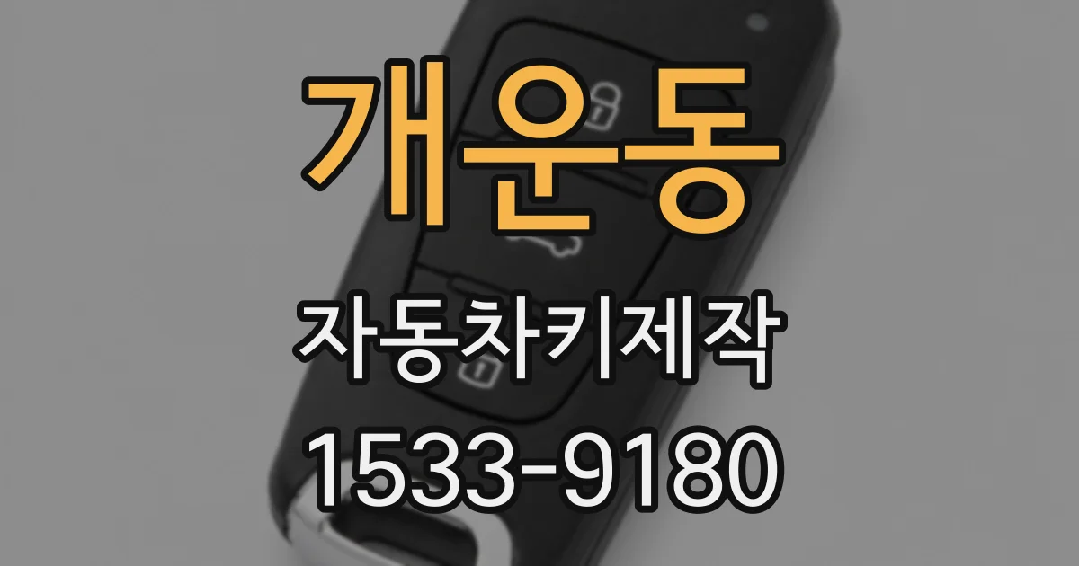 개운동 자동차키제작