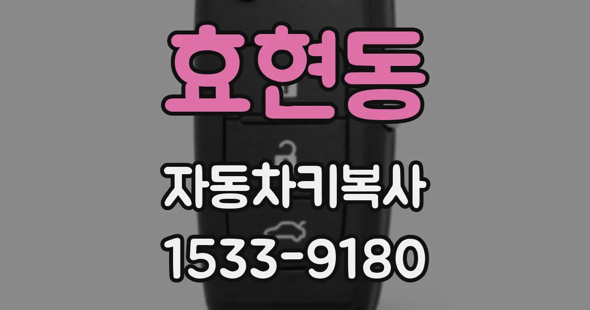 효현동 자동차키복사