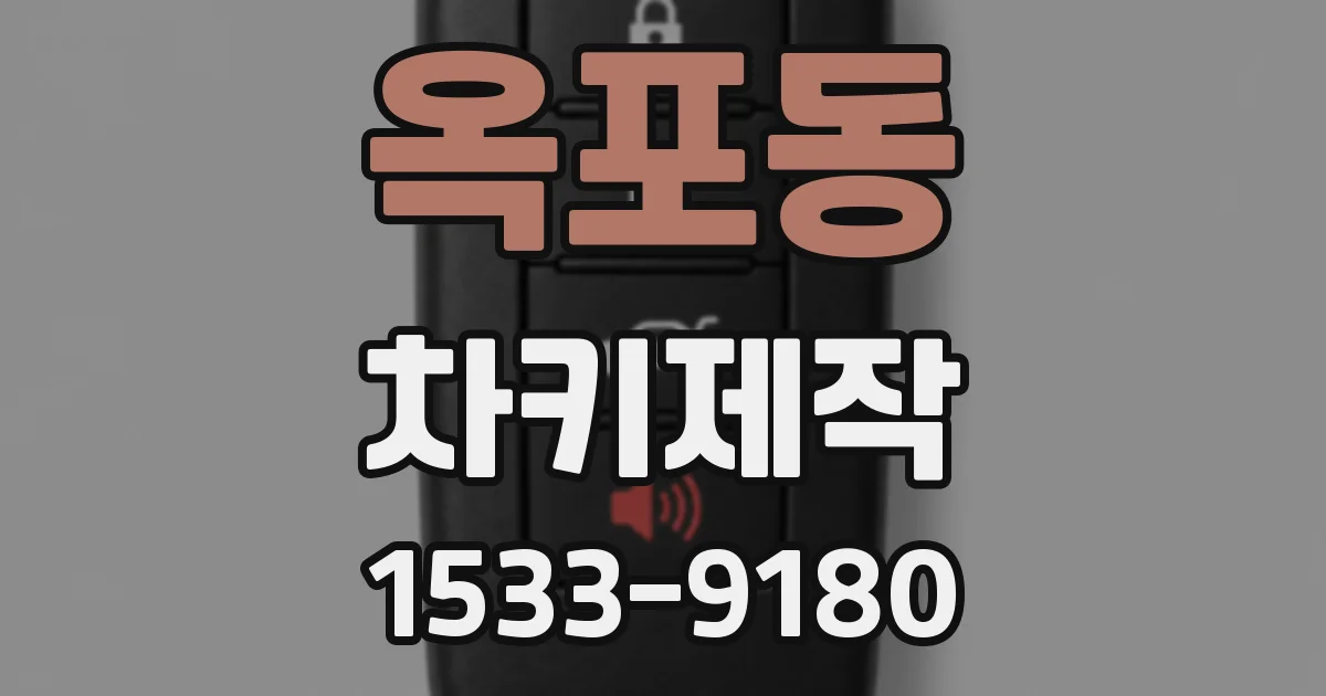 옥포동 차키제작