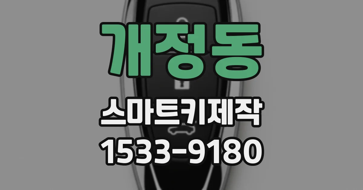 개정동 스마트키제작