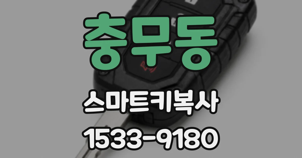 충무동 스마트키복사