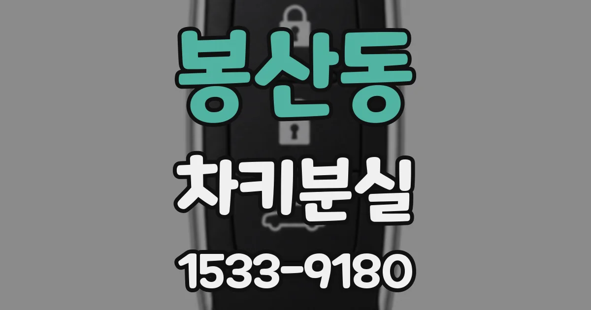 봉산동 차키분실