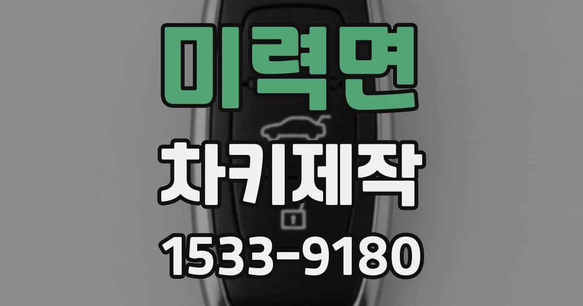 미력면 차키제작