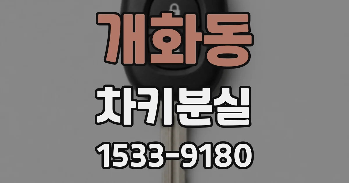 개화동 차키분실