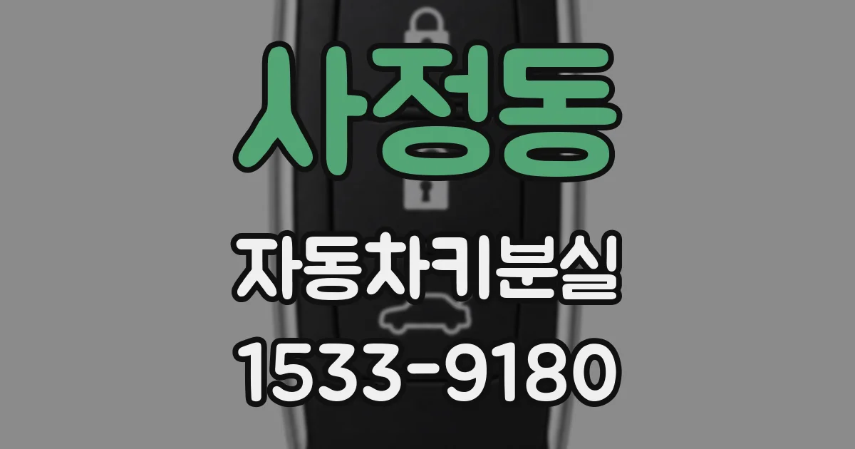 사정동 자동차키분실