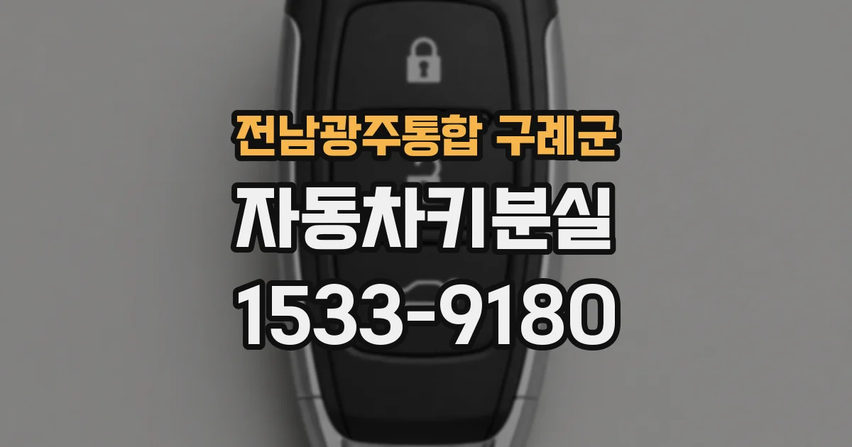 전남광주통합 구례군 자동차키분실