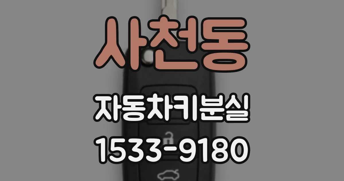 사천동 자동차키분실