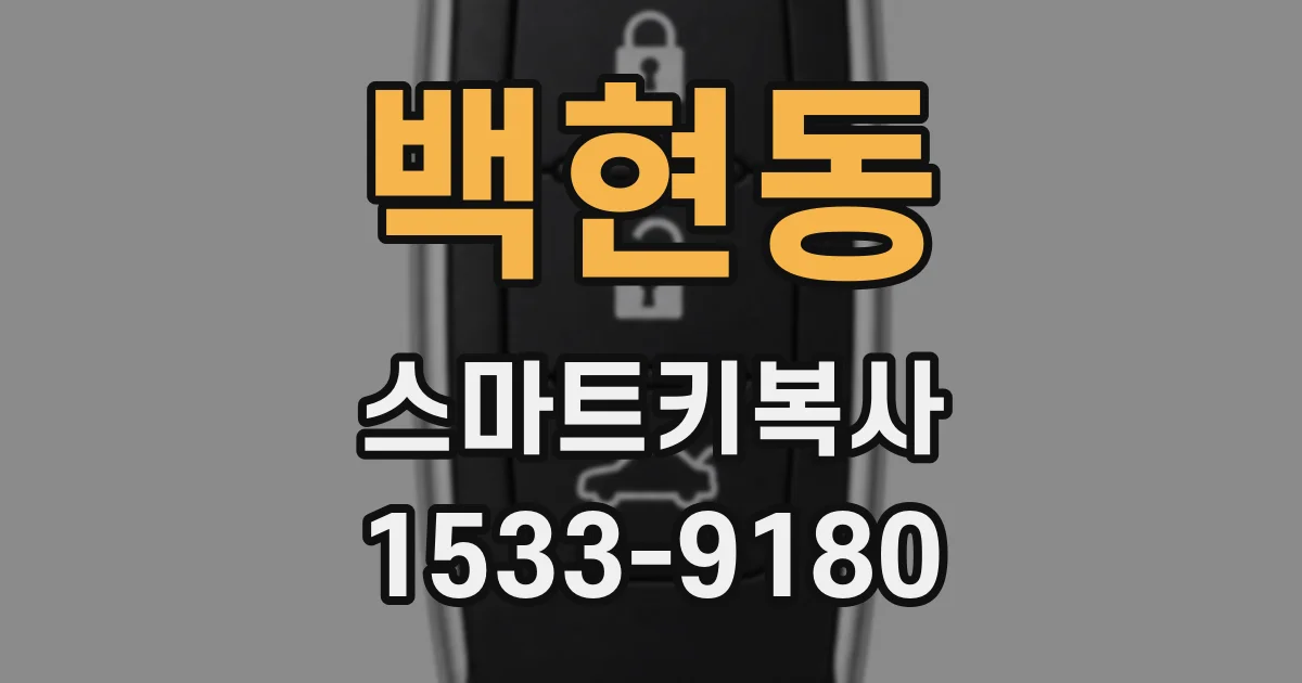 백현동 스마트키복사
