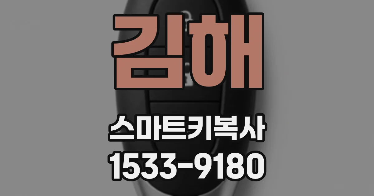 김해 스마트키복사
