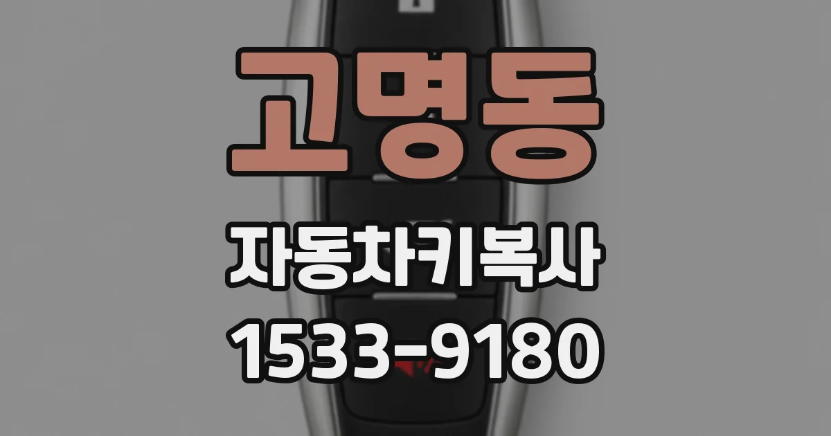고명동 자동차키복사
