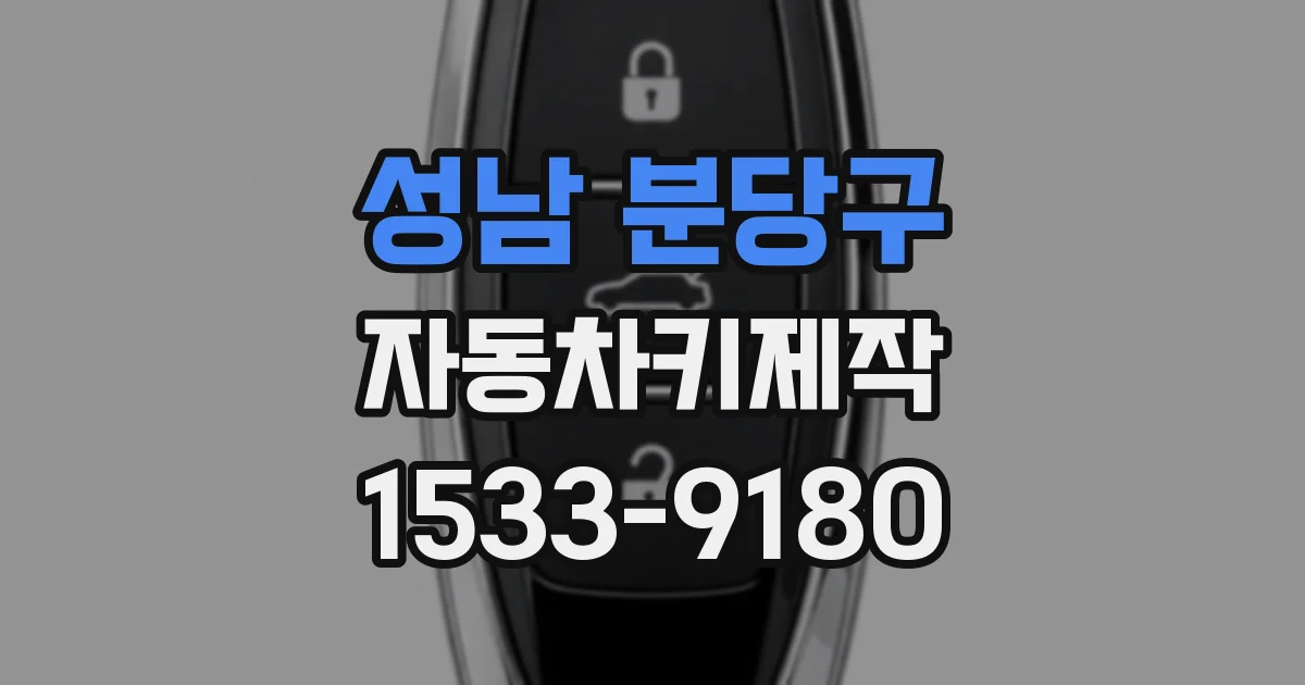 성남 분당구 자동차키제작