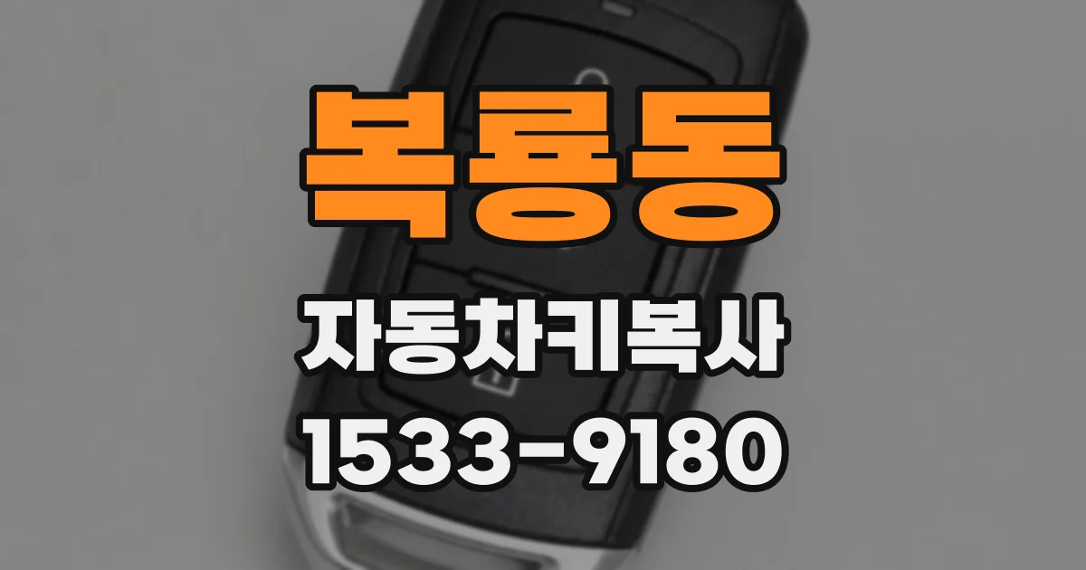 복룡동 자동차키복사