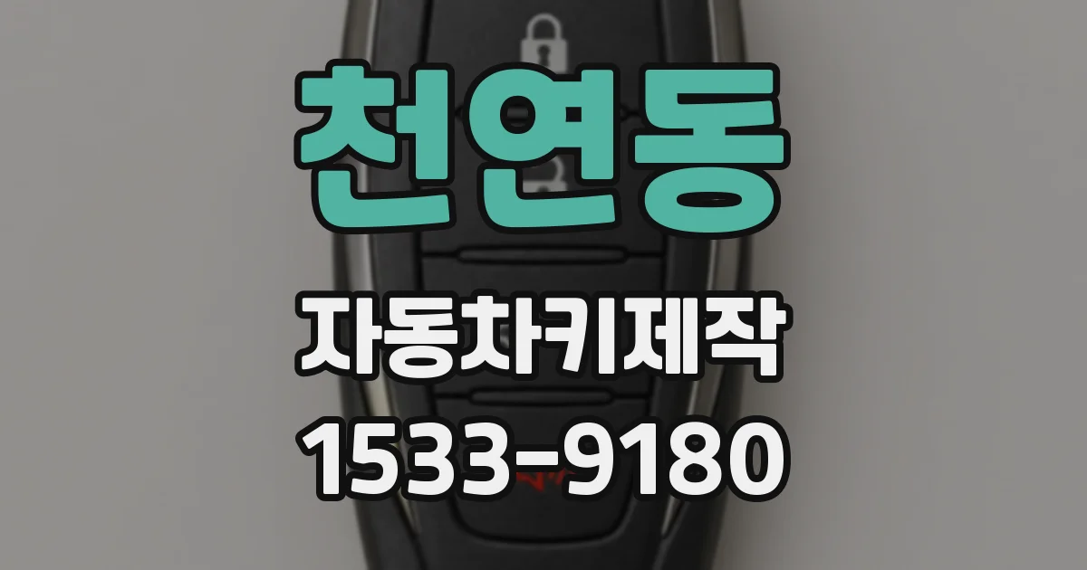 천연동 자동차키제작