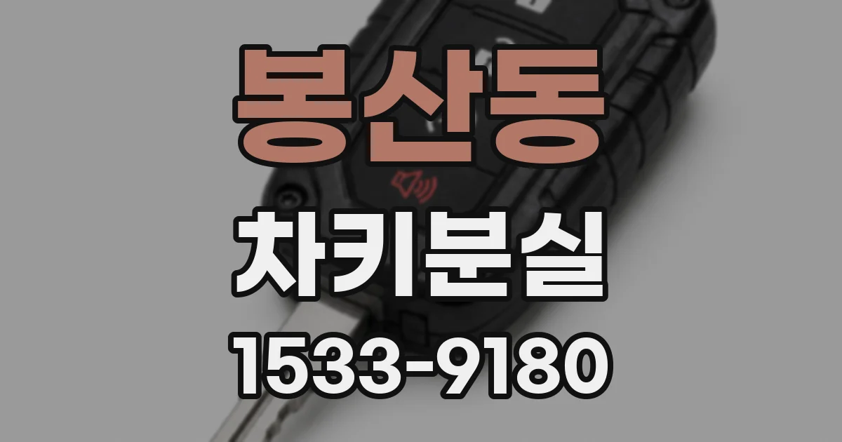 봉산동 차키분실