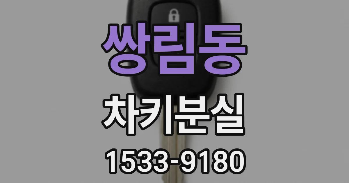 쌍림동 차키분실
