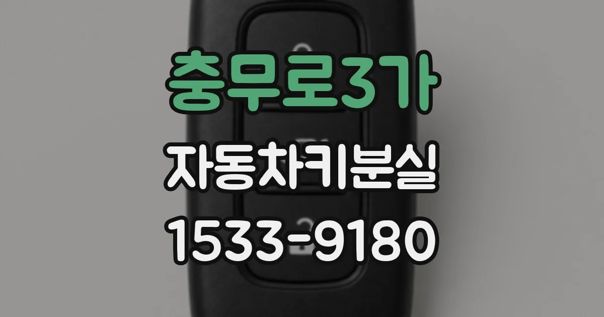 충무로3가 자동차키분실