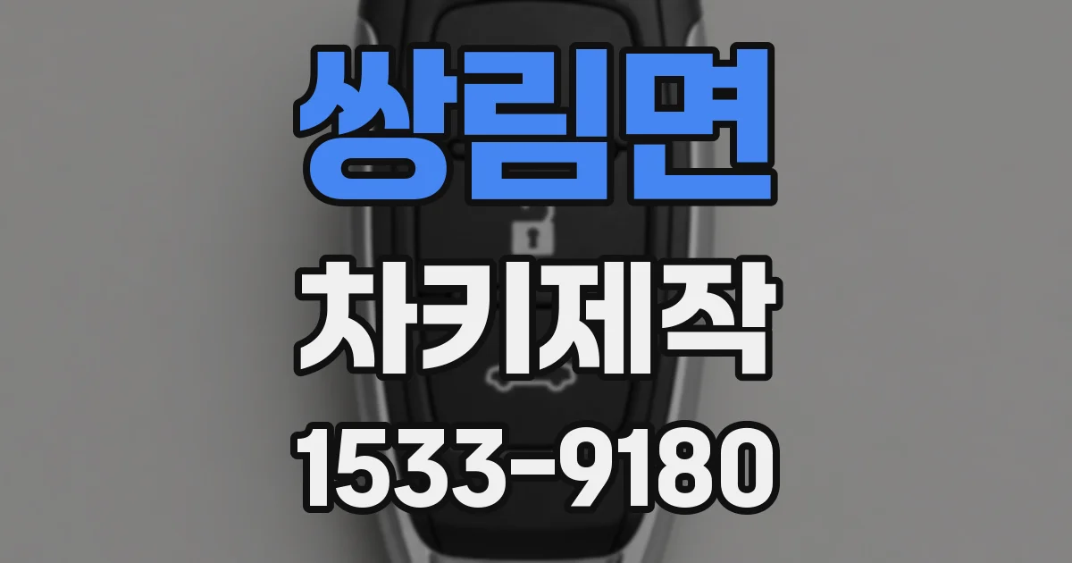 쌍림면 차키제작