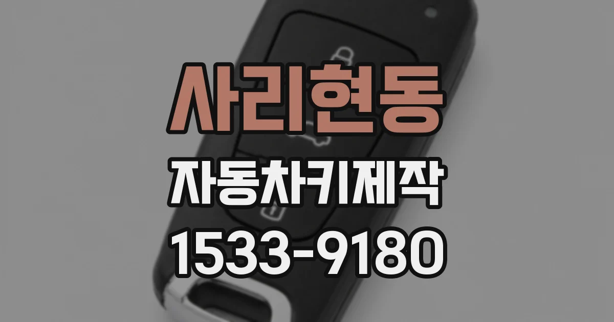 사리현동 자동차키제작