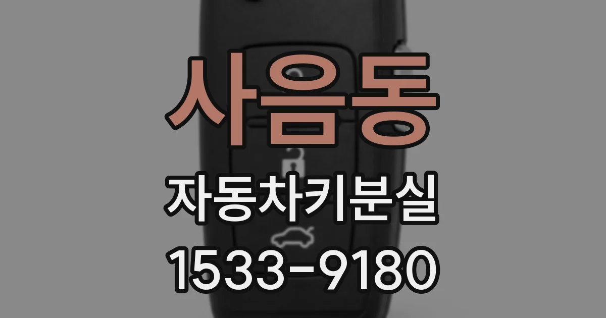 사음동 자동차키분실