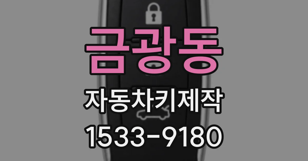 금광동 자동차키제작
