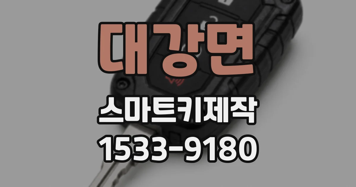 대강면 스마트키제작