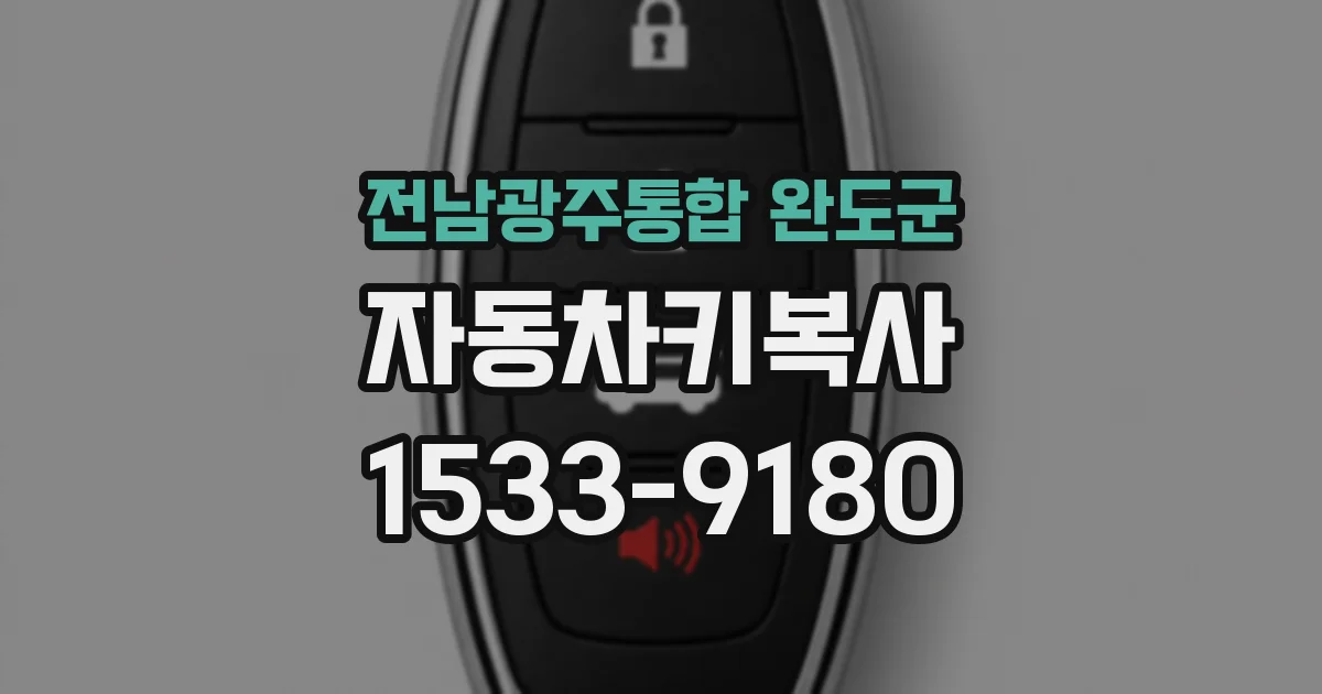 전남광주통합 완도군 자동차키복사