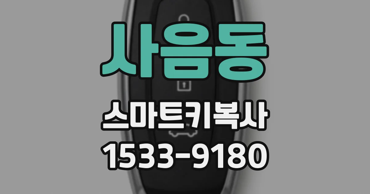 사음동 스마트키복사
