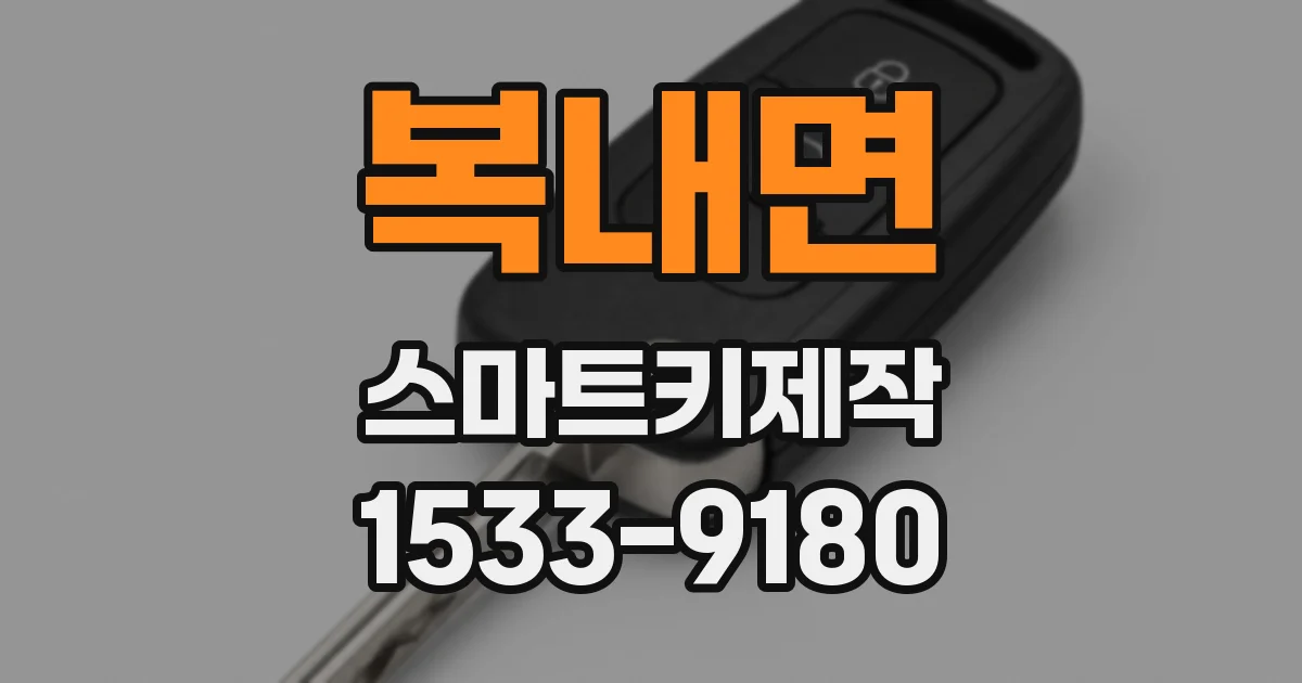 복내면 스마트키제작