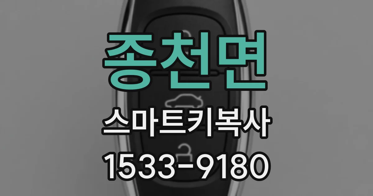 종천면 스마트키복사