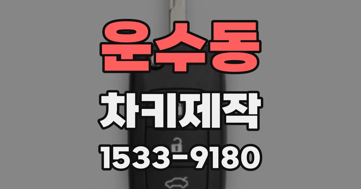 운수동 차키제작