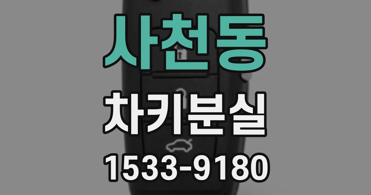 사천동 차키분실