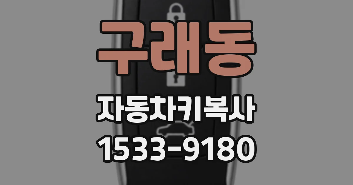 구래동 자동차키복사