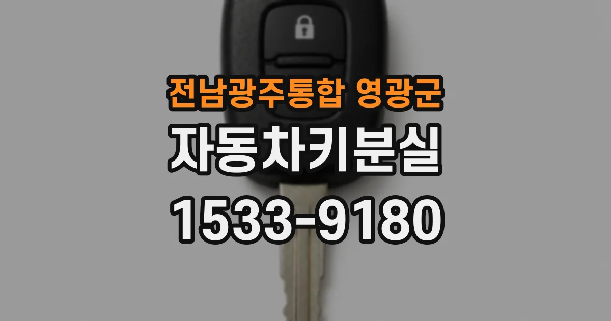 전남광주통합 영광군 자동차키분실