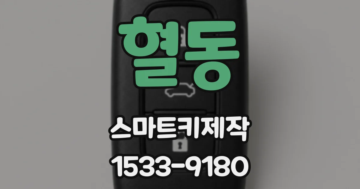 혈동 스마트키제작