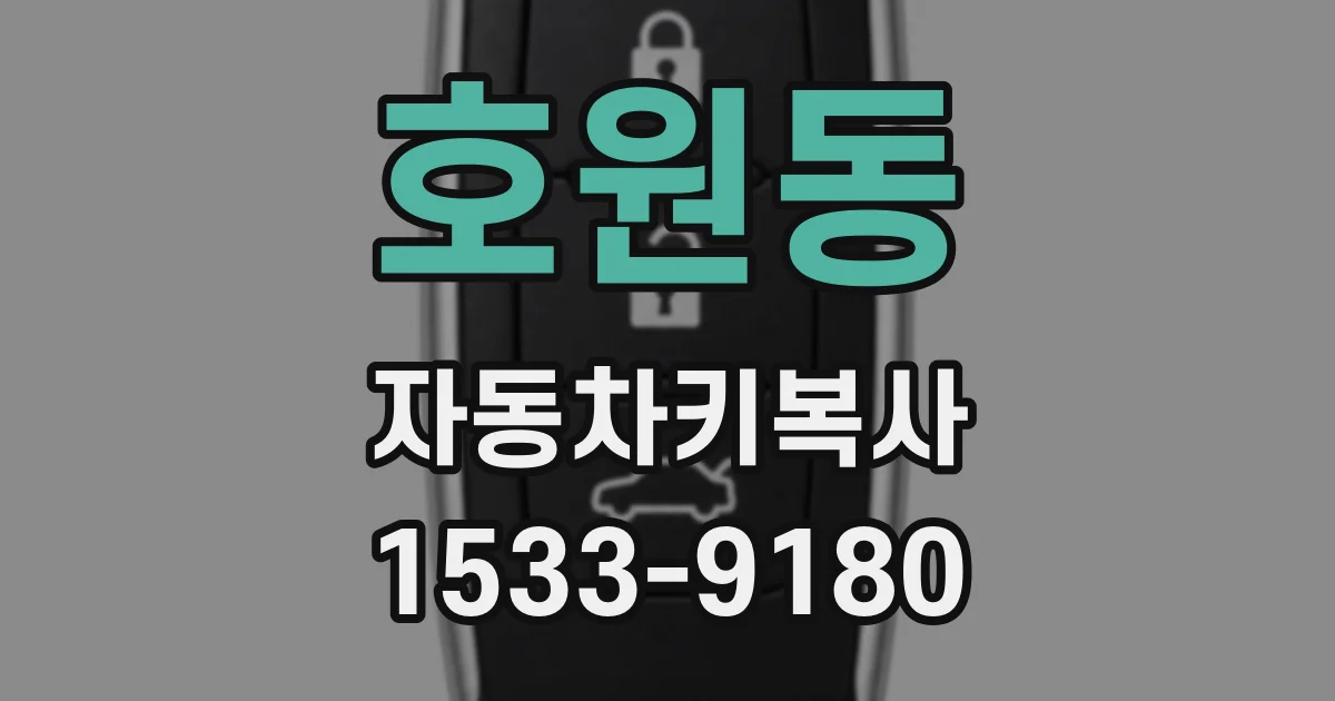 호원동 자동차키복사