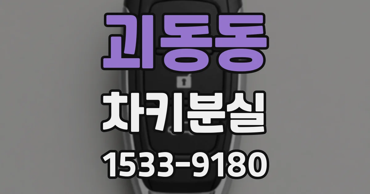 괴동동 차키분실