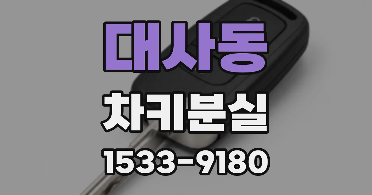 대사동 차키분실