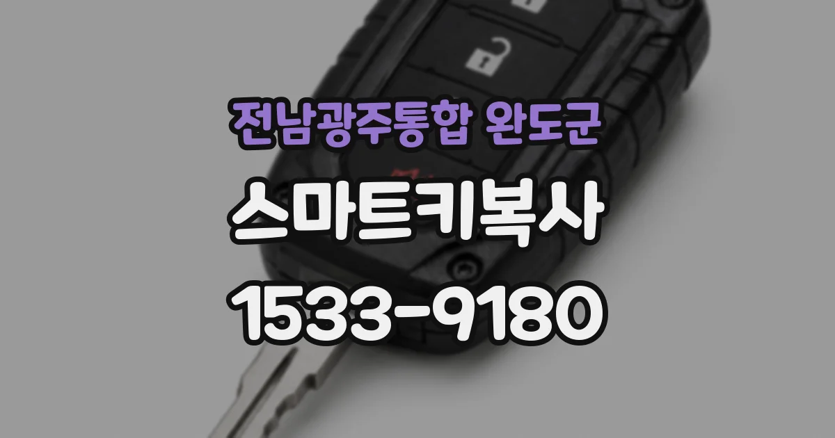 전남광주통합 완도군 스마트키복사
