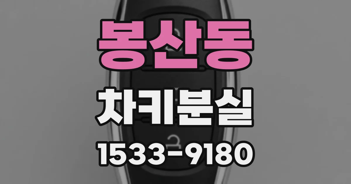 봉산동 차키분실