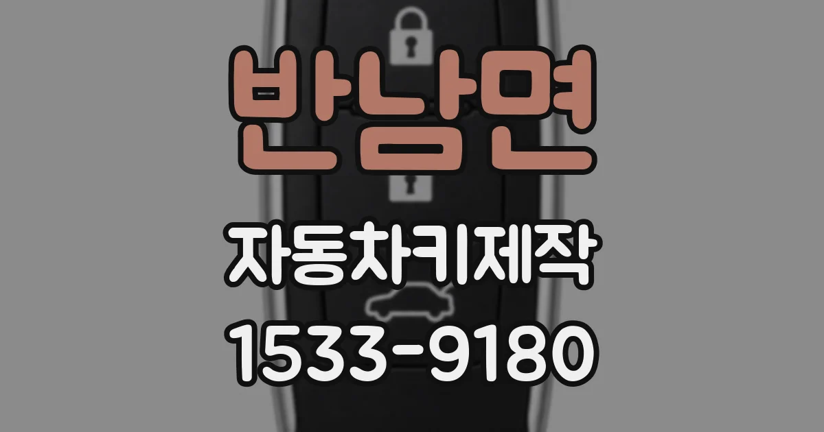 반남면 자동차키제작
